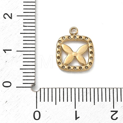 304 Stainless Steel with Crystal Rhinestone Charms RB-CBA8719-01A-G-1