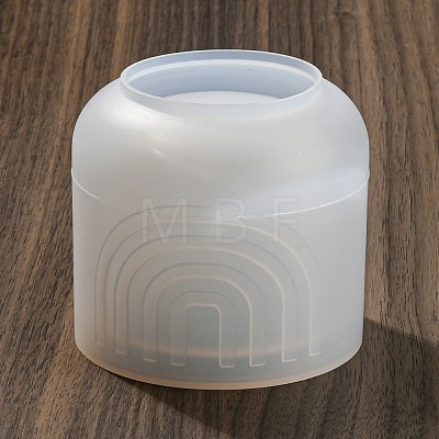 Bohemian Style Arch Pattern Column Shape DIY Candle Cup Silicone Molds DIY-K073-05-1