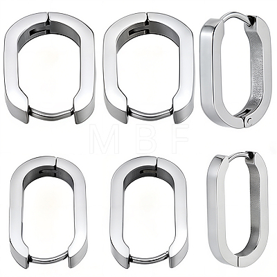 8 Pairs 2 Colors 304 Stainless Steel Huggie Hoop Earrings STAS-SC0021-28P-1