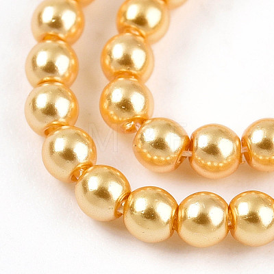 Baking Painted Pearlized Glass Pearl Bead Strands HY-N002-2mm-A08-1