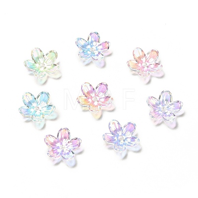 Transparent Acrylic Flower Bead Caps MACR-C009-14-1