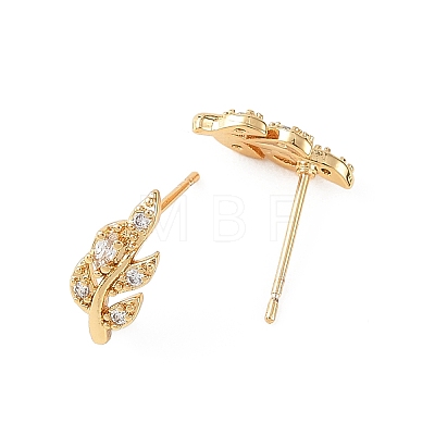 SHEGRACE Brass Micro Pave Cubic Zirconia Stud Earrings XGRQ4N841-719G-1