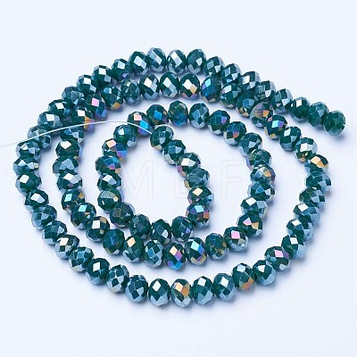 Electroplate Glass Beads Strands X-EGLA-A034-P6mm-B10-1