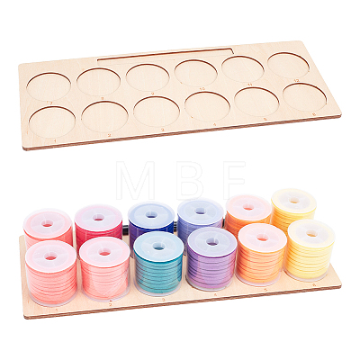 12 Numbered Slots Wood Embroidery Thread Storage Trays TOOL-WH0201-03-1