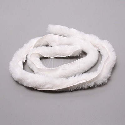 White Faux Fur Ribbon Trim Fabric Roll for Christmas Tree Decor or Wreath Bows Craft FIND-SZC0004-01B-1