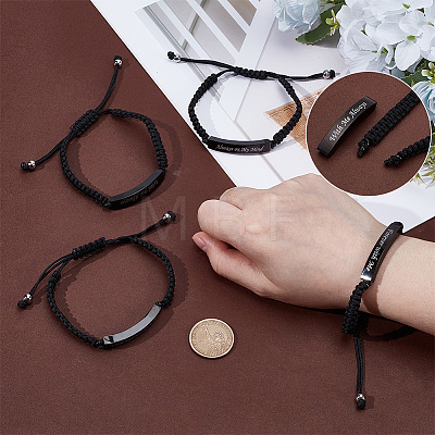 4Pcs 4 Styles Stainless Steel Urn Ashes Link Bracelets BJEW-UN0002-04-1