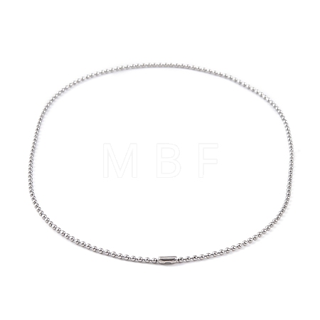 Non-Tarnish 304 Stainless Steel Ball Chain Necklaces for Women NJEW-G135-01E-P-1