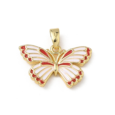 Brass Enamel Pendants KK-F924-11G-02-1