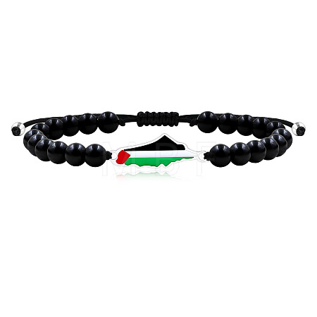 Palestine Map 304 Stainless Steel Enamel Link Bracelets FS-WGEA228-15-1