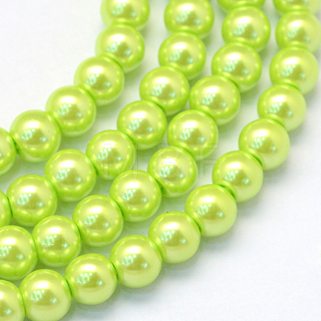 Baking Paint Pearlized Glass Pearl Round Bead Strands X-HY-Q003-4mm-66-1