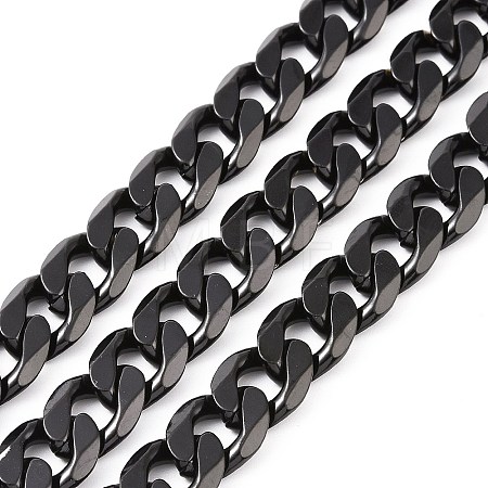 304 Stainless Steel Cuban Link Chains CHS-L020-023EB-1