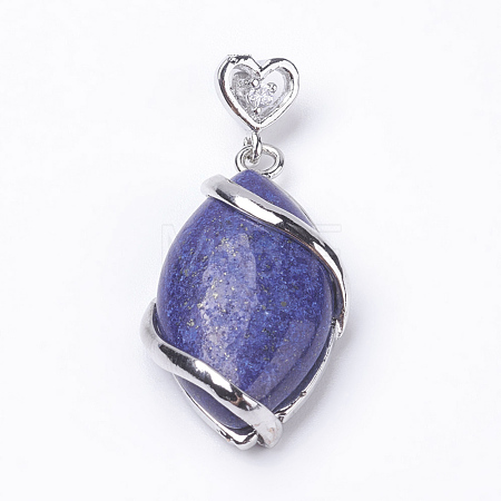 Natural Lapis Lazuli Pendants G-E423-08P-1