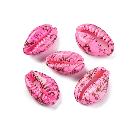 Spray Painted & Drawbench Cowrie Shell Beads SSHEL-M023-03E-1