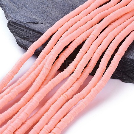 Flat Round Handmade Polymer Clay Beads CLAY-R067-6.0mm-18-1