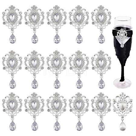 16Pcs Alloy Rhinestone Cabochons FIND-FG0005-55B-1