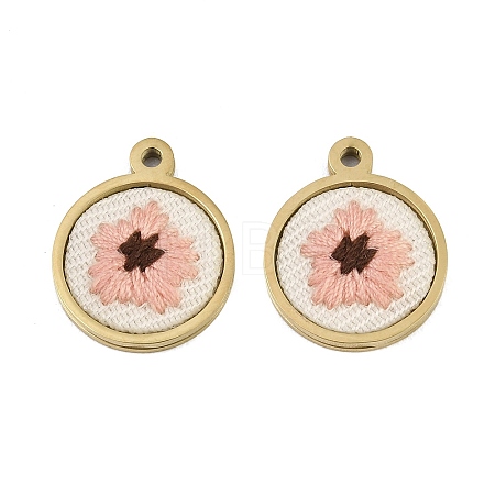 304 Stainless Steel & Embroidered Pendants SA-CBA1ED9-04G-01-1