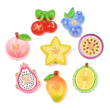 Opaque Resin Imitation Fruit Button Cabochons RE-CBA0A66-01-1