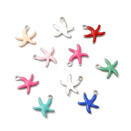 304 Stainless Steel Enamel Charms STAS-Q363-14D-P-1