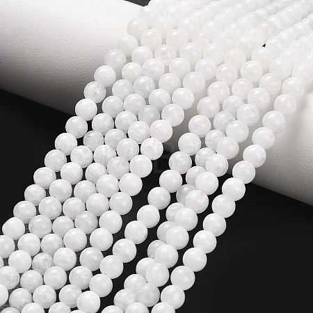 Natural White Jade Beads Strands X-GSR4mmC067-1