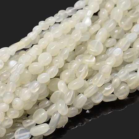 Natural White Moonstone Nuggets Beads Strands G-J335-45-1