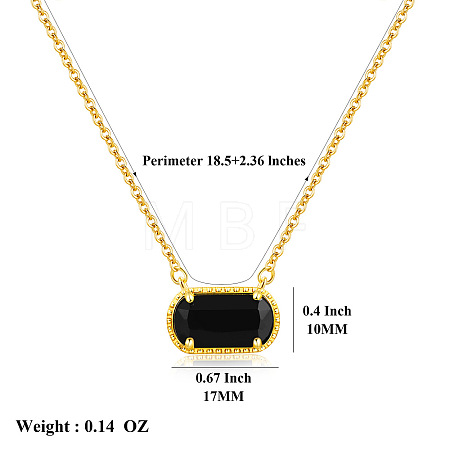304 Stainless Steel Pave Cubic Zirconia Oval Birth Stone Pendant Necklaces for Women FS-WGC2097-09-1