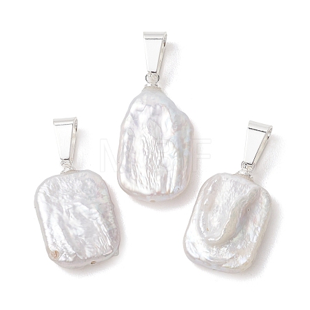 Natural Baroque Keshi Pearl Pendants PALLOY-JF05467-1