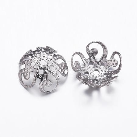 Tarnish Resistant 304 Stainless Steel Beads Caps STAS-P161-15-1