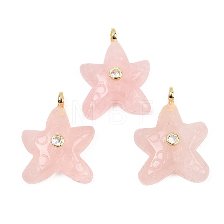Natural Rose Quartz Pendants X-G-H353-01G-07-1