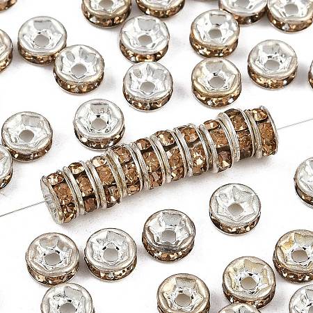 Brass Grade A Rhinestone Spacer Beads RB-A014-Z6mm-14S-1