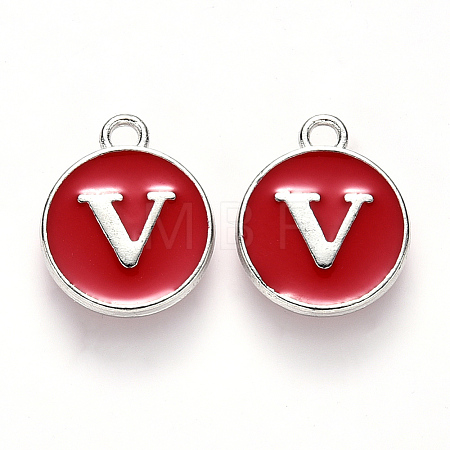 Platinum Plated Alloy Enamel Charms LS-ENAM-S118-03V-P-1