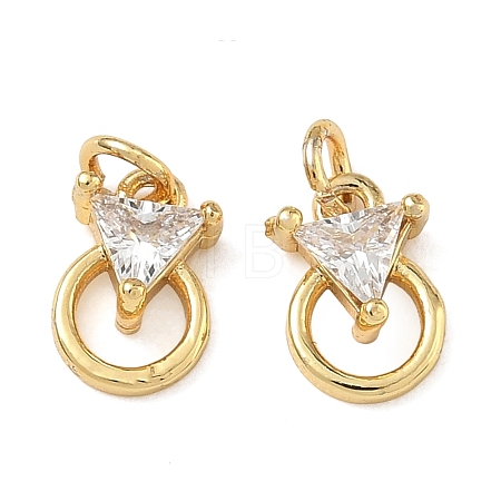 Brass Pave Clear Cubic Zirconia Charms CU-CBAF0F8-14G-1