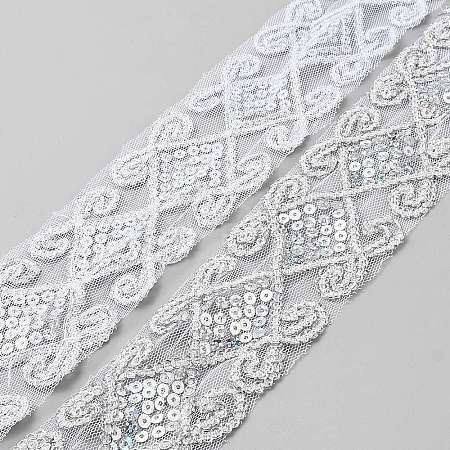 10 Yards Sparkle Polyester Rhombus Lace Trim OCOR-WH20022-025B-1
