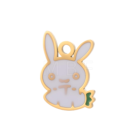 304 Stainless Steel Enamel Pendants STAS-OY006-46G-1