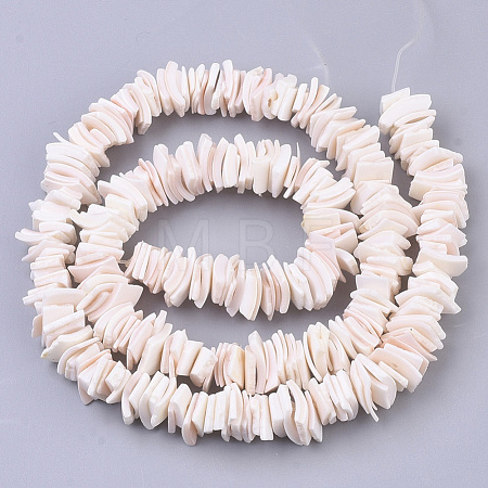 Natural Pink Shell Bead Strands X-SSHEL-N034-20-1