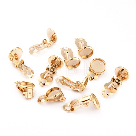 304 Stainless Steel Clip-on Earring Setting STAS-L244-50C-G-1