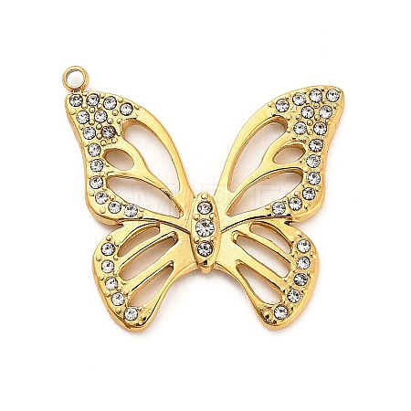 304 Stainless Steel Crystal Rhinestone Pendants STAS-P385-05D-G-1