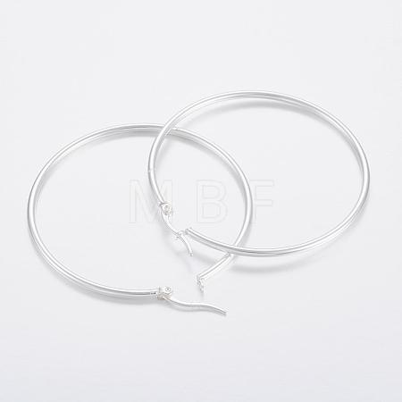 304 Stainless Steel Big Hoop Earrings EJEW-H327-01A-1