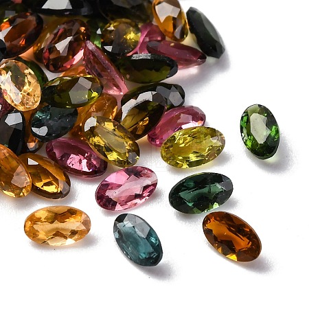 Faceted Natural Multicolor Tourmaline Cabochons G-I295-05C-11B-1