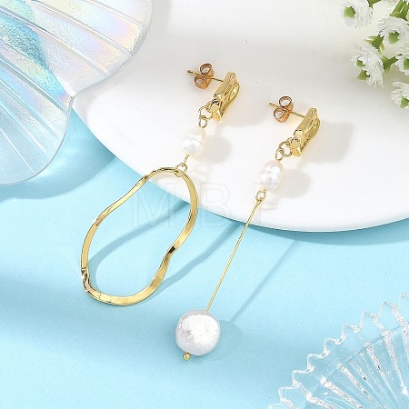 Natural Cultured Freshwater Pearl Dangle Earrings for Women EJEW-JE07506-1