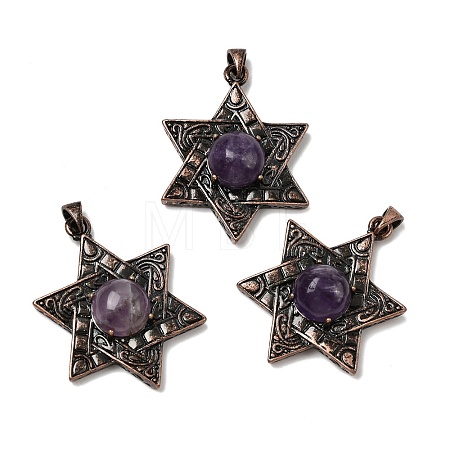 Natural Amethyst Pendants G-A297-06R-19-1