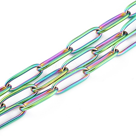 Ion Plating(IP) 304 Stainless Steel Paperclip Chains CHS-H031-02MC-1