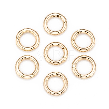 Brass Spring Gate Rings X-KK-T014-90G-1