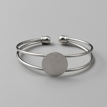 Brass Double Wire Cuff Bangle Makings KK-WH0031-31P-1