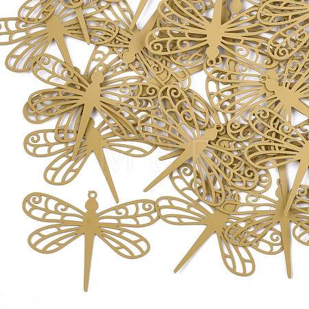 430 Stainless Steel Filigree Pendants STAS-T042-08D-1
