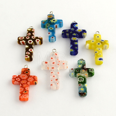 Handmade Millefiori Glass Pendants X-LK-R005-11-1
