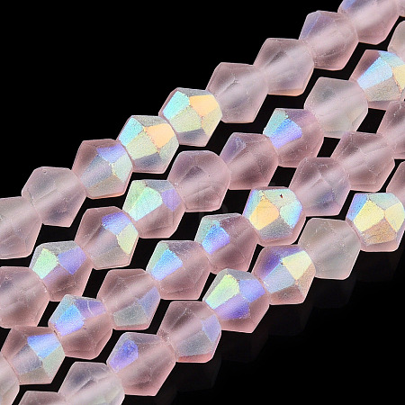 Imitate Austrian Crystal Bicone Frosted Glass Beads Strands GLAA-F029-TM3mm-A26-1