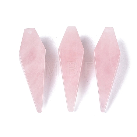 Natural Rose Quartz Pendants G-N362-22F-1