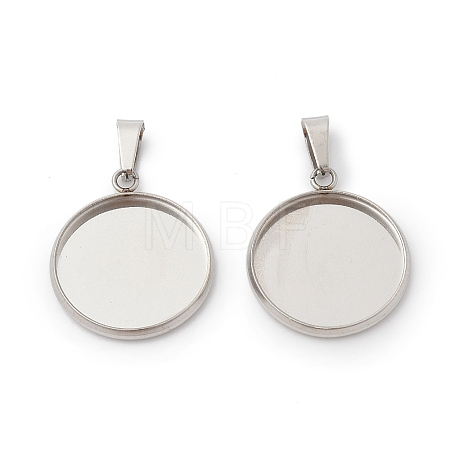 304 Stainless Steel Pendant Cabochon Settings STAS-I328-01F-P-1