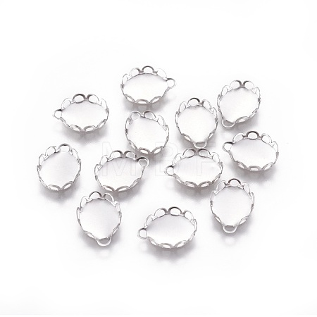Tarnish Resistant 316 Surgical Stainless Steel Lace Edge Bezel Cups STAS-I118-10P-1