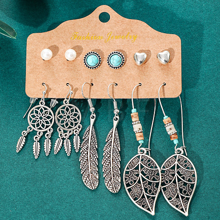 Bohemian Style Alloy Resin and Enamel Dangle Earrings WGA2ED8-07-1